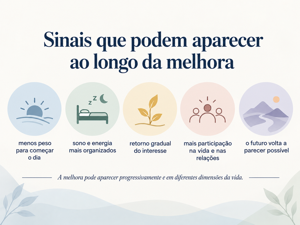 EXEMPLO DE SINAIS DE MELHORA DO TRANSTORNO DEPRESSIVO